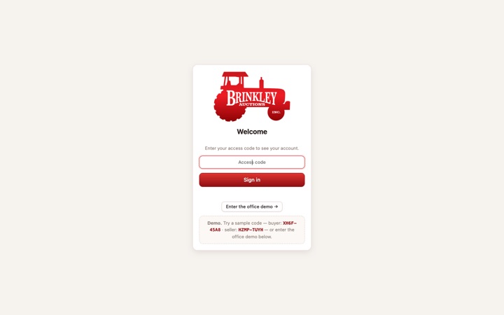 Brinkley Auctions site