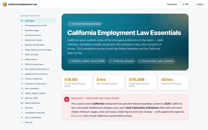 California Employment Law Essentials course