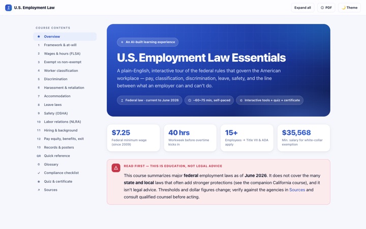 U.S. Employment Law Essentials course
